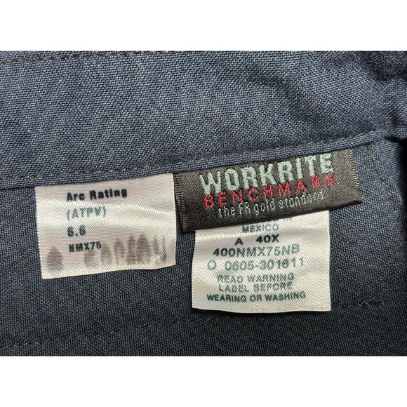 Workrite Benchmark FR Nomex Pants Mens 38x34 Navy Flame Resistant ATPV 6.0 - Picture 3 of 10